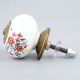 White Floral Leafy Painted Knob