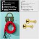 Bronze Decor Hooks Padlock Key Hooks with Patina