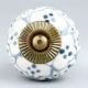 Grey Dotted Ceramic Floral Cabinet Knobs