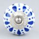 White & Blue Ceramic Floral Knob