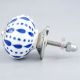 White & Blue Ceramic Floral Knob