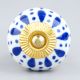 White & Blue Ceramic Floral Knob