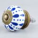 White & Blue Ceramic Floral Knob