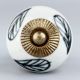 White Ceramic Floral Dresser Knob