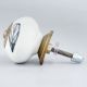 White Ceramic Floral Dresser Knob