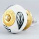 White Ceramic Floral Dresser Knob