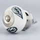 White Ceramic Floral Dresser Knob