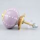 Purple Ceramic Floral Cabinet Knob