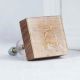 Handmade Brown Wooden and Resin Square Cabinet Knobs