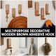 Wooden Brown White Pattern Adhesive Hook - Pack of 3