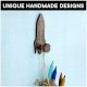 Natural Wooden Adhesive Rocket Shape Coat Wall Hook-Pack of 3