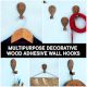 Wooden Adhesive Hot Air Balloon Shape Wall Hooks-3 Pieces