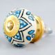 Turquoise Floral Drawer Knob