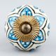 Turquoise Floral Drawer Knob