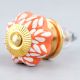 Orange Leaf Medium Ceramic Knob