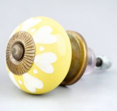 White Heart Ceramic Drawer Knob