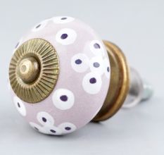 Light Purple Ceramic Floral Cabinet Knob