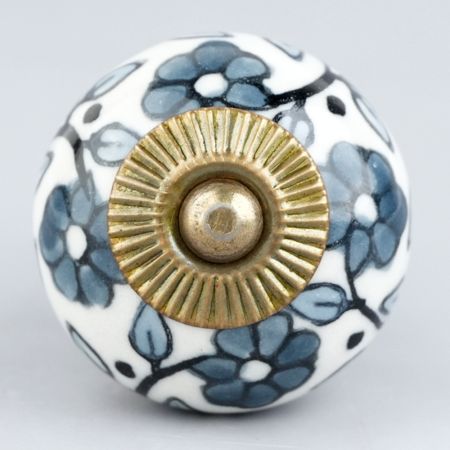 Grey Tiny Flower Cabinet Knob