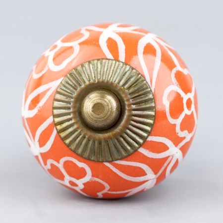 Orange Flower Cabinet Knob