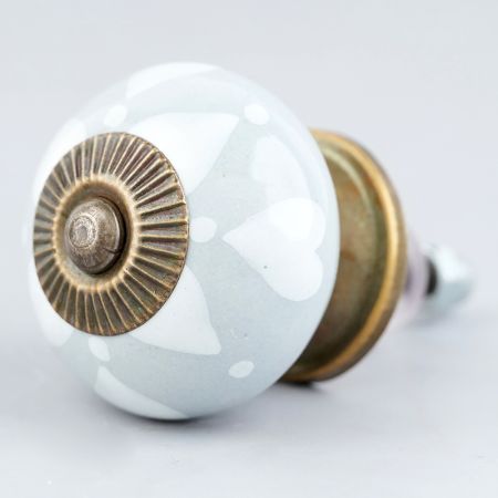 Grey Floral Ceramic Knob