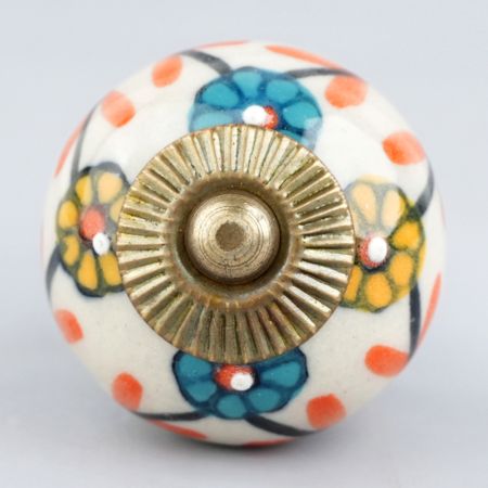 Sea Green Mustard Sunflower Ceramic Knob