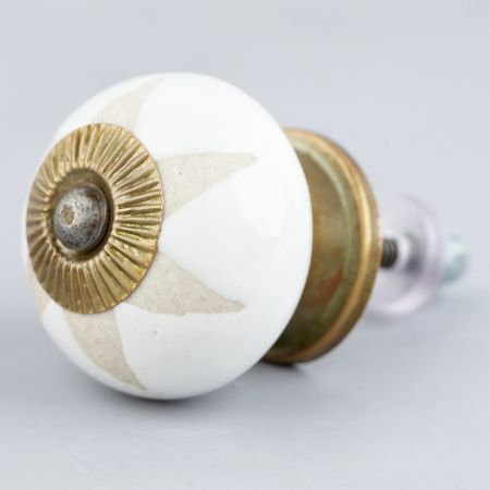 White Etched Ceramic Knob-21