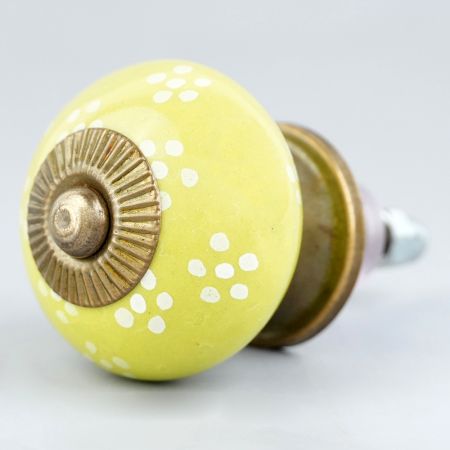 Yellow Ceramic Floral Drawer Knob Online