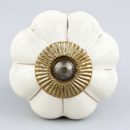 White Golden Medium Knob