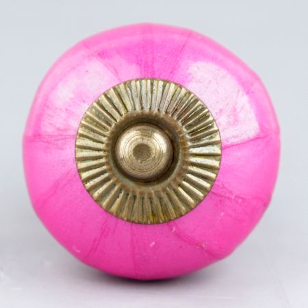 Solid Dark Neon Pink Ceramic Drawer Knob