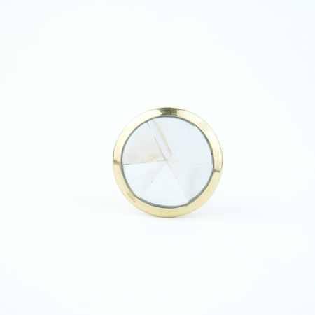 Natural Shell Brass Dresser Knob