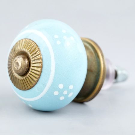 Turquoise Floral Knob