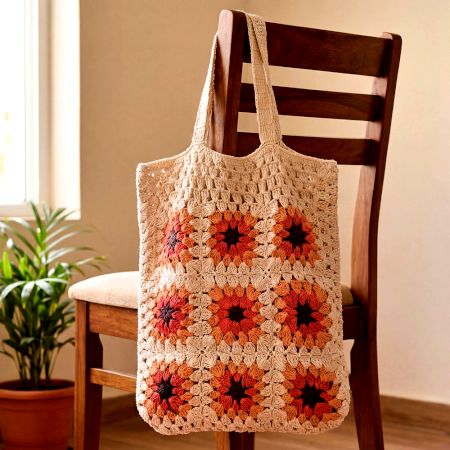 Handmade Boho Crochet Shoulder Bags for Womens