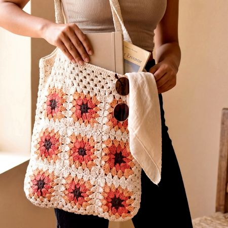 Handmade Boho Crochet Shoulder Bags for Womens