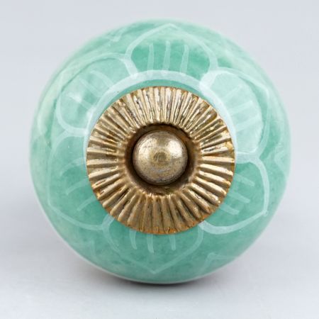 Olive Green Flower Dresser Knob