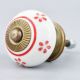 Red Tiny Floral Ceramic Knob