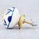 White Navy Blue Leaf Knob