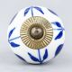 White Navy Blue Leaf Knob