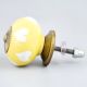 Yellow White Heart Ceramic Cabinet Knob