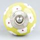 Lime White Flower Floral Dresser Knob