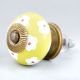 Lime White Flower Floral Dresser Knob
