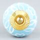 Turquoise Painted Leaf Knob