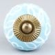 Turquoise Painted Leaf Knob