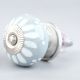 Light Grey Handpainted Floral Knob