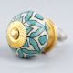 Sea Green Flower Ceramic Knob