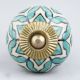 Sea Green Flower Ceramic Knob