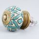 Sea Green Flower Ceramic Knob