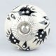 Cream Black Leaf Ceramic Knob