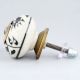 Cream Black Leaf Ceramic Knob