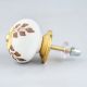 Brown Leaf Cut Flower Etched Ceramic Drawer Knob