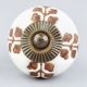 Brown Leaf Cut Flower Etched Ceramic Drawer Knob